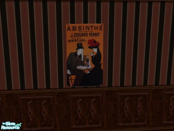 Sims 2 — Black Stove Matching Kitchen Absinthe Po by c_literati — Recolor of the "We Call It Football" poster.
