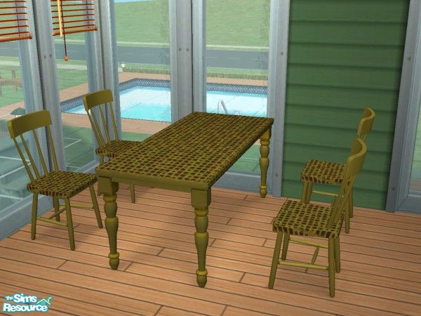 Sims 2 — green CAFETERIA  table by lorettamouse — furniture of my community lot: Happy time Cafeteria