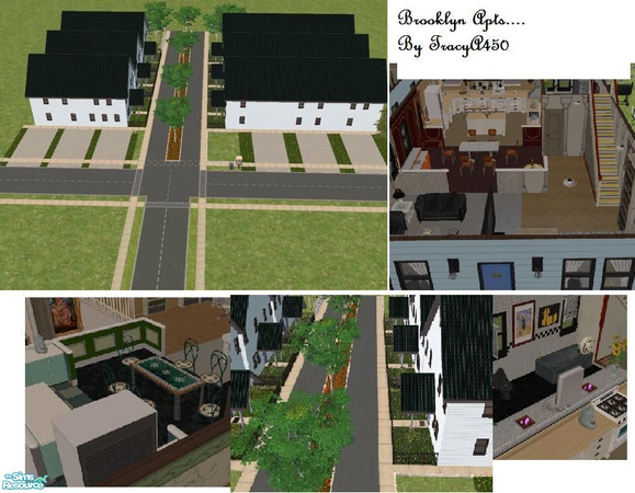 Sims 2 — Brooklyn Apts.. by tracya450 — There are 6 three and four bedroom apartments wich has two stories, Each