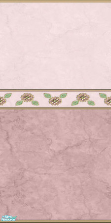 Sims 2 — Rose Marble Set - Rosepanel by eriduserpent — Decorated two-tone rose marble panel. Part of a set. Designed By