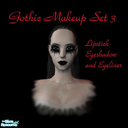 Sims 2 — Gothic Makeup, Set 3 by andi and grim — This is my third set of gothic makeup, it has a lipstick an eyeshadow