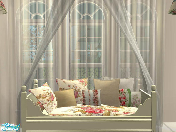 Sims 2 — PB Daybed blue - Recolor Pillowset PB Dining roses by ShinoKCR — 