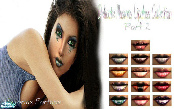 Sims 2 — VF Delicate Illusions Lipstick Collection 2 by fortunecookie1 — Here are 12 more lipsticks that compliment the