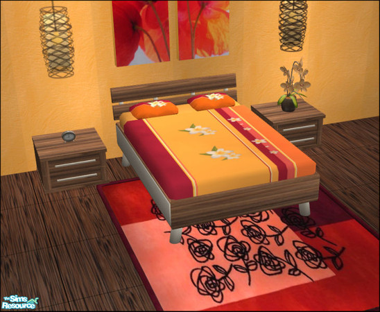 Sims 2 — Naturals Bedroom Walnut - Bed by Elize-37sims — A walnut texture for the bed. The bedding is a sepaprate