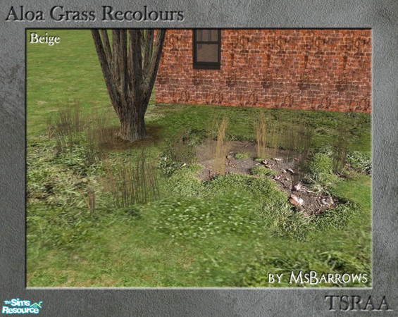 Sims 2 — Aloa Grass - Beige Grass #2 by MsBarrows — Beige recolour of the \"Grass #2\" mesh.