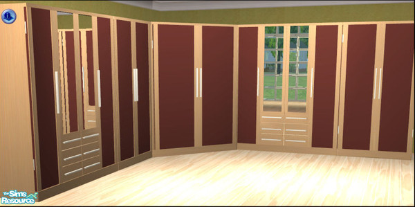 Sims 2 — Naturals Wardrobe panels - burgundy by Elize-37sims — Burgundy doorpanels for the Naturals Dressingroom