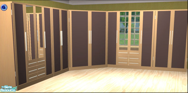 Sims 2 — Naturals Wardrobe panels - brown by Elize-37sims — Brown doorpanels for the Naturals Dressingroom