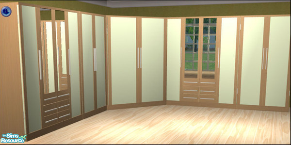 Sims 2 — Naturals Wardrobe panels - green by Elize-37sims — Green doorpanels for the Naturals Dressingroom