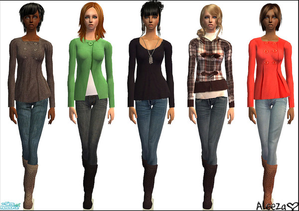 Sims 2 — Rush by Aleeza — A set of five outfits and one new mesh included. No EP required,(maternity friendly) Enjoy!