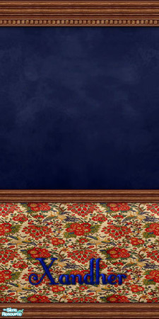 Sims 2 — Floral Charm Wall - Red Island Floral by Xandher — A wall made especially to coordinate with my Red Island