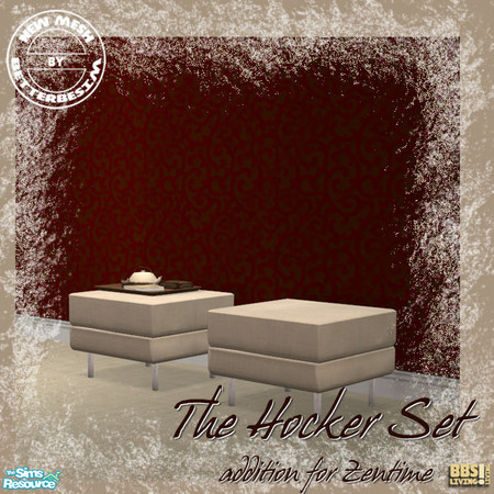 Sims 2 — The Hocker set, Hocker table by BetterbeSim — Lounge addition for the Zentime Livingroom. This set contains a