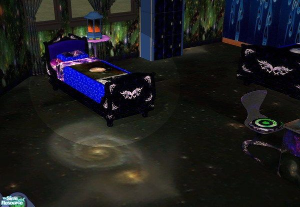 Sims 2 — Space Oddity Single Bed by hippeibill by hippiebill — A space-themed bedroom for boys/teens. This is the single