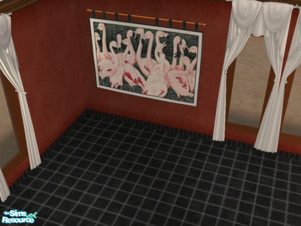 Sims 2 — Key West Flamingo Tapestry by SimsLvrGrl — Hot and cool, all at the same time! Enjoy!