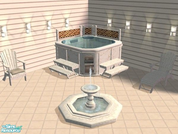 Sims 2 — white marble outdoors set by Cori27 — an outdoor set for your sims