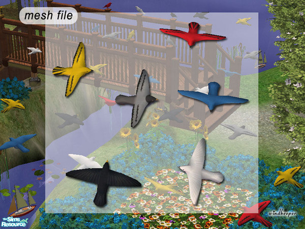 Sims 2 — Flying bird by Windkeeper — <strong>- MASTER MESH -</strong> You need to download this file for other birds to