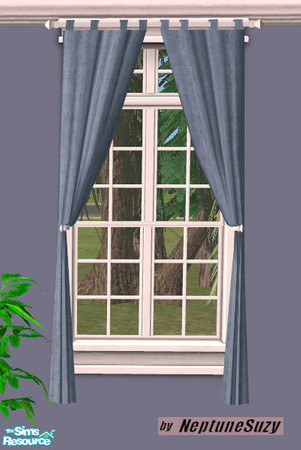 Sims 2 — NSC Curtains 5 - Dusty Blue by Neptunesuzy — Your sims will love these curtains! Enjoy! (*****TSRAA Member)