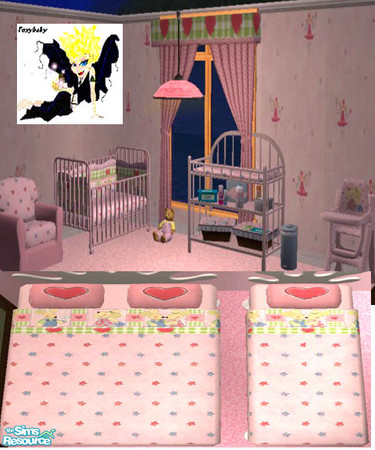 Sims 2 — Mice & Flowers Nursery Set by foxybaby3 — Yet another girly set from me! Are you getting bored yet?? Anyway,