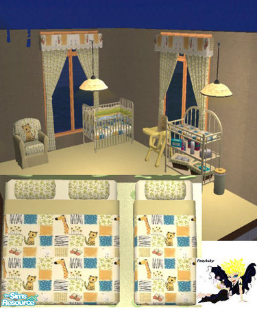 Sims 2 — Jungle Babies Nursery Set by foxybaby3 — A cute safari set with the babies of the jungle.