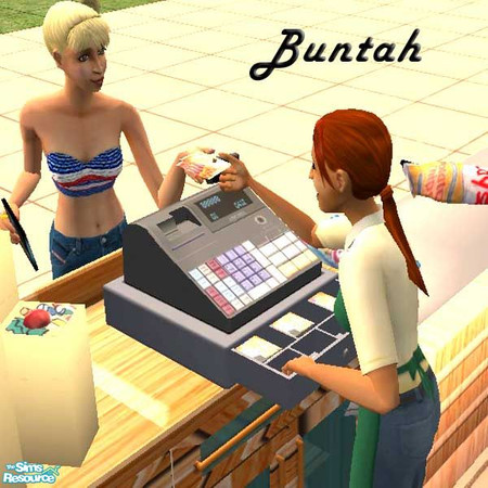 Sims 2 — Black Cash Register by buntah — This requires my Beach Cash Register mesh, so you can use it in both community