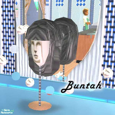 Sims 2 — Black Wig by buntah — This is a black recolor of my Wig mesh.
