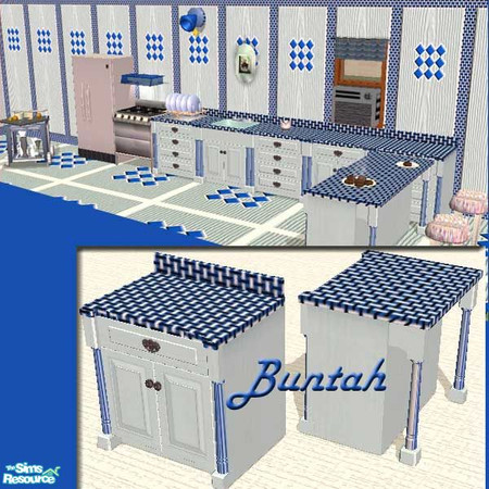 Sims 2 — Blue CounterTOP Coordinate by buntah — This is the blue countertop for my Counter Coordinates set.