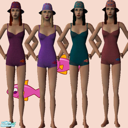 Sims 2 — FiSH by gbourn — cool summmer outfits with hats make your sims look cooler!