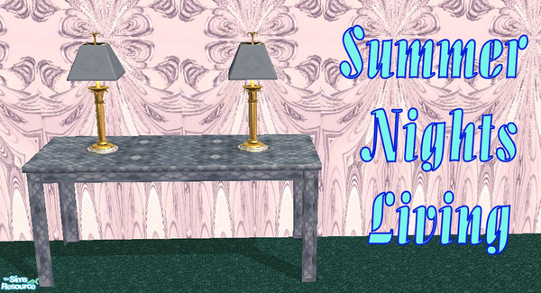 Sims 2 — Summer Nights Sofa Table by NewSimSimGirl — A set to rest, relax and enjoy, with colours taken from those warm