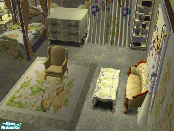 Sims 2 — Fairies and Flowers Bedroom chair by ead425 — subtle greens and yellow for you bedroom. Set includes 10 items, 1