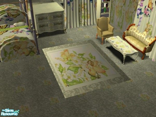Sims 2 — Fairies and Flowers Bedroom dresser by ead425 — subtle greens and yellow for you bedroom. Set includes 10 items,