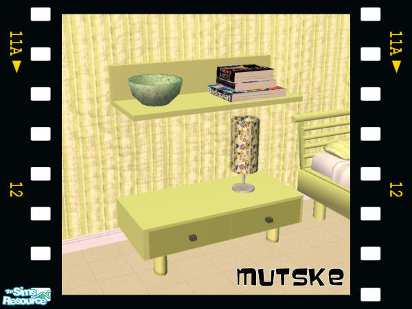 Sims 2 — Rosegarden III Coffeetable by Mutske — Recolour Nanshi Nibble 'halo bedroom set'. Please download the original