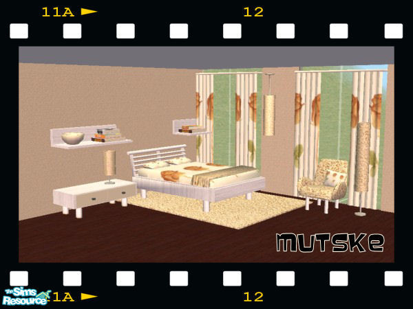 Sims 2 — Rosegarden II by Mutske — Recolour Nanshi Nibble 'halo bedroom set'. Please download the original mesh. In white