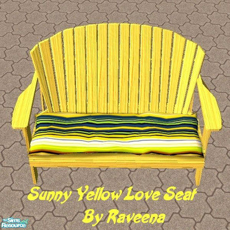Sims 2 — Sunny Yellow Love Seat by Raveena — Part of the Sunny Yellow patio set.