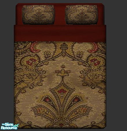 Sims 2 — Chelmsford Birch by Eboluh — Matching bedding set for the Antique Luxiare Loveseat Set and the Antique Lucas