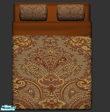 Sims 2 — Amanda Coffee by Eboluh — Matching bedding set for the Antique Luxiare Loveseat Set and the Antique Lucas