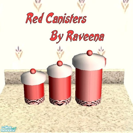 Sims 2 — Red Canisters by Raveena — You need Buntah's mesh file for these canisters to work in your game. Download it at