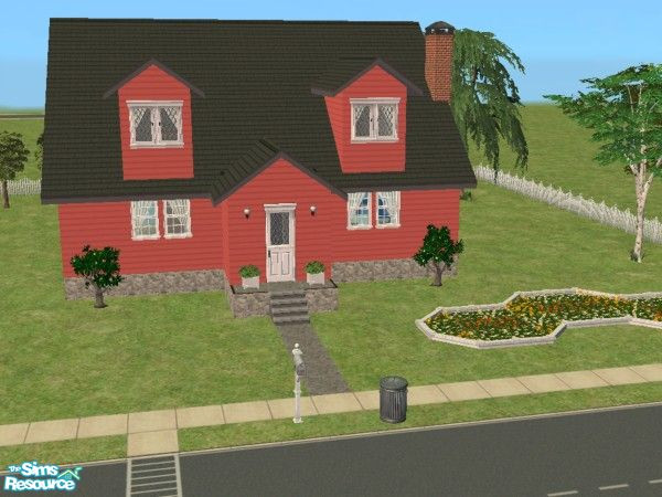 Sims 2 — Cape Cod 1 by JessesGirl — Sweet traditional cape cod house with formal dining and eat in kitchen.