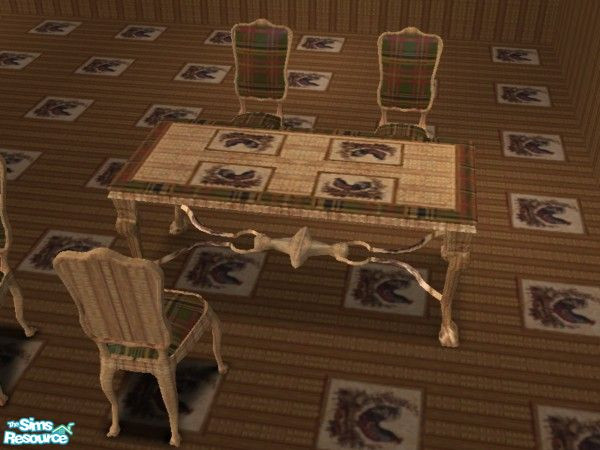 Sims 2 — Red Tartan Kitchen dining table by ead425 — 16 items 2 walls 2 floors: Need BitzyBus Lt pine kitchen for upper