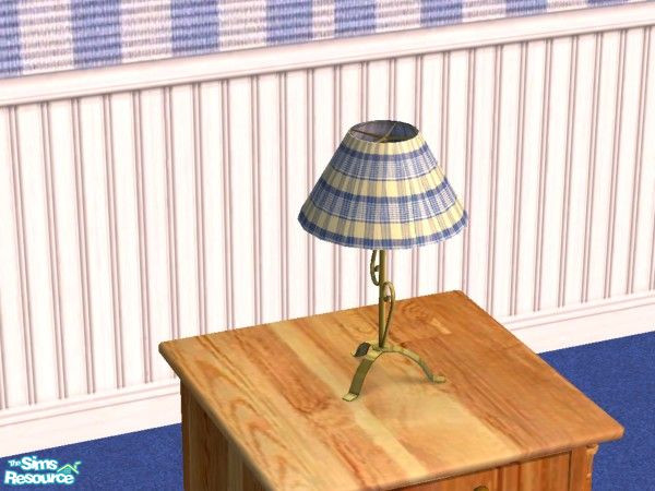 Sims 2 — Blue Check Lampshade by TSR Archive — Ideal for Childs Bedroom.