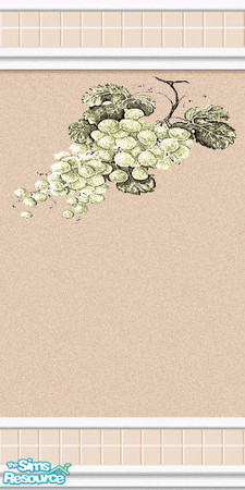 Sims 2 — Wine n Dine 3 by Lorah — Designer beige vinyl with white grapes.