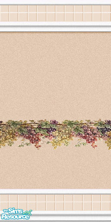 Sims 2 — Wine n Dine 5 by Lorah — Designer beige vinyl with vined grapes.