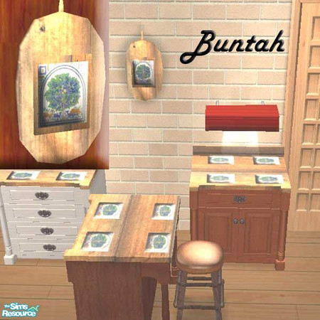 Sims 2 — Darkwood Cuttingboard w/ Tree Tile by buntah — This hanging cutting board requires my Butcher Block Cutting
