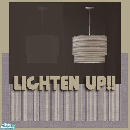 Sims 2 — Lighten up!!  Stone-color striped Shade by BetterbeSim — Recolor of the Zentime Ceilinglamp. Five different