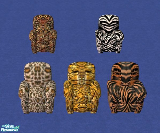 Sims 2 — Wildlifearmchair by janicap — 5 wildlife theme armchairs set