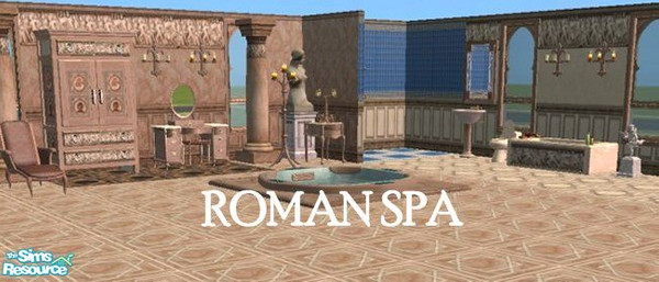Sims 2 — Roman Spa by c_literati — Ah, the luxury of ancient Rome. Walls & floors by my collab partner, sara_dippity: