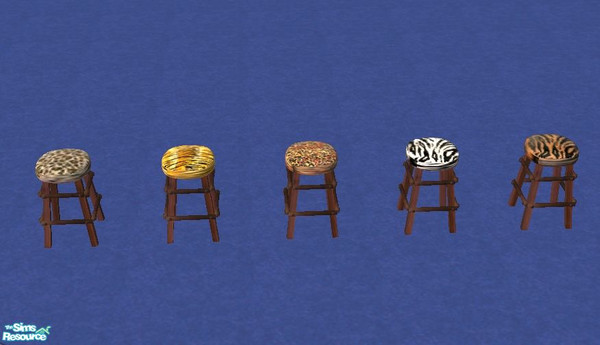 Sims 2 — WildlifeBarStools by janicap — 5 wildlife theme barstools set
