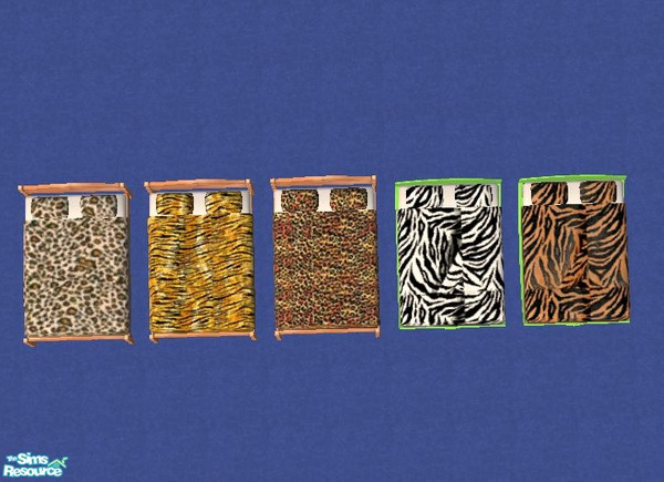Sims 2 — WildlifeBeds by janicap — 5 beds with wildlife theme set
