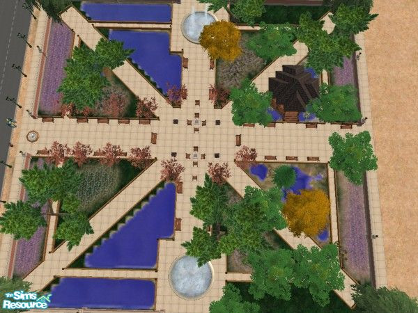 Sims 2 — Phoenix University Square by Kylejh15 — If there is any place to get some rest, take a walk, or have a bbq at