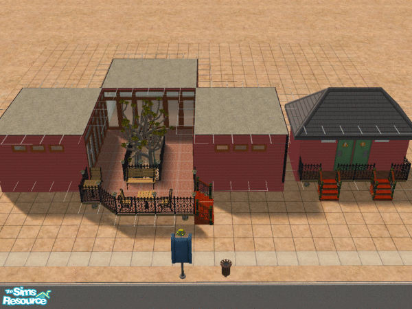 Sims 2 — Money Walk by power_of_p3 — Part of my desert terrain lots. An old styleish shopping mall with just about