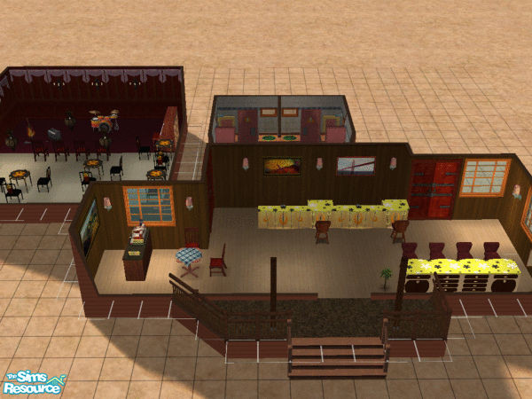 Sims 2 — Olde Towne Saloon by power_of_p3 — Part of my desert terrain lots. This is an old style saloon for the western,