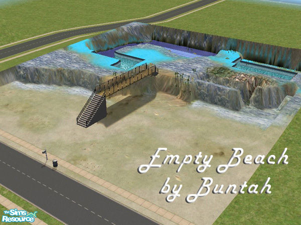 Sims 2 — Empty Beach by buntah — Empty beach for you to fill up with your new stuff. Pic#1 shows what you get, Pic#2